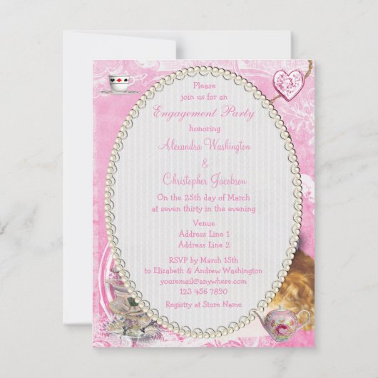 Anhängerin der Alice im Wunderland Einladung (Rückseite)