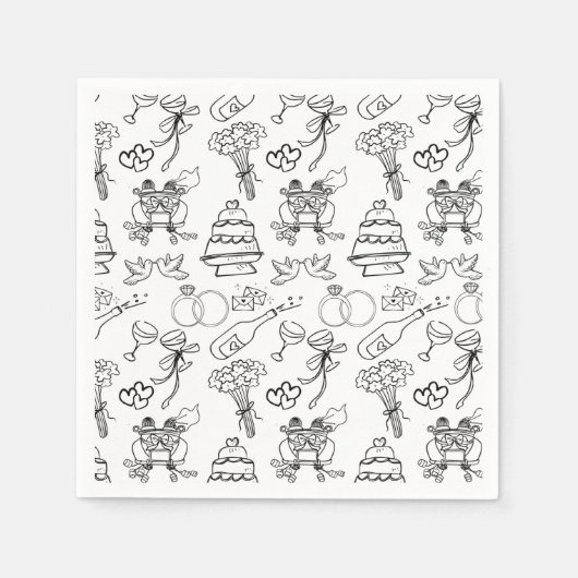 Anhängerin des Niedlichen Chic-Brautparty Serviette (Vorderseite)