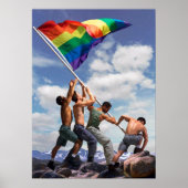 Anheben der Regenbogenflagge Poster (Vorne)