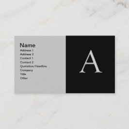 Anheben der Silber Letter "A" Business Card Visitenkarte