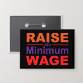 Anheben des Mindestlohns Button (Vorderseite/Rückseite)