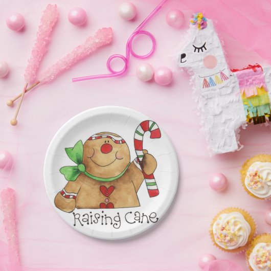 Anheben des Stock-Lebkuchen-Mann-Papptellers Pappteller (Party)