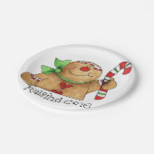 Anheben des Stock-Lebkuchen-Mann-Papptellers Pappteller (Schrägansicht)