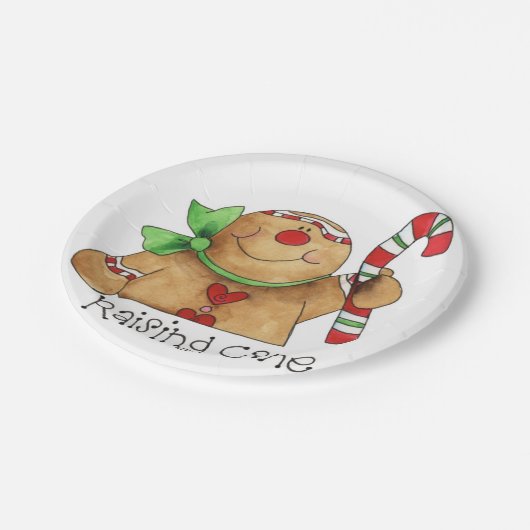 Anheben des Stock-Lebkuchen-Mann-Papptellers Pappteller (Schrägansicht)