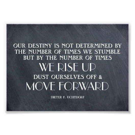 Anheben und Vorwärts-inspirierendes Zitat Fotodruck (Vorne)