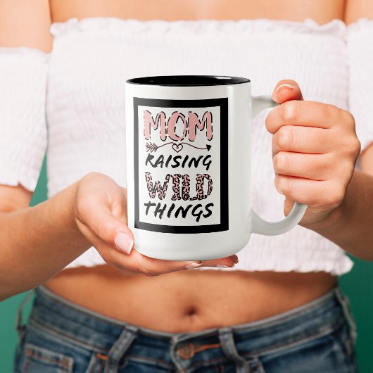 Anheben von Mama-Leopard-Printkursen Zweifarbige Tasse