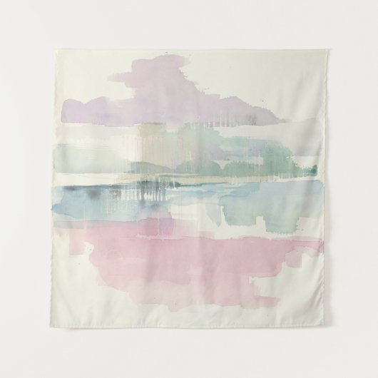 Anhebender Nebel | in den weichen Pastellen Wandteppich (Vorderseite (Horizontal))