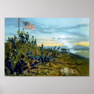 Anhebung der amerikanischen Flagge in Kuba Poster