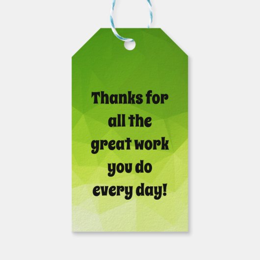 Anhebung der Bar Angestelltenbonbons Geschenkanhänger (Rückseite)