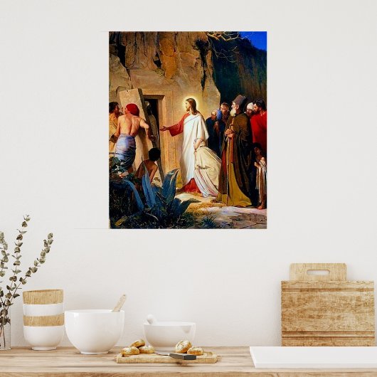 Anhebung von Lazarus, Carl Bloch, Poster (Küche)