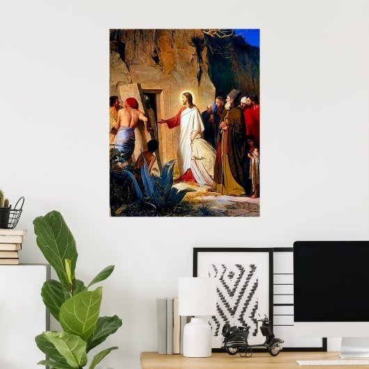 Anhebung von Lazarus, Carl Bloch, Poster (Heimbüro)