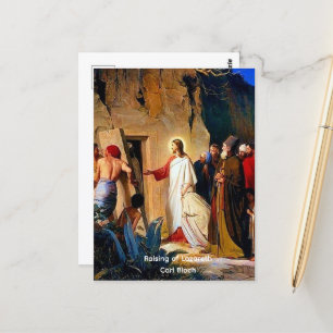 Anhebung von Lazarus, Carl Bloch, Postkarte