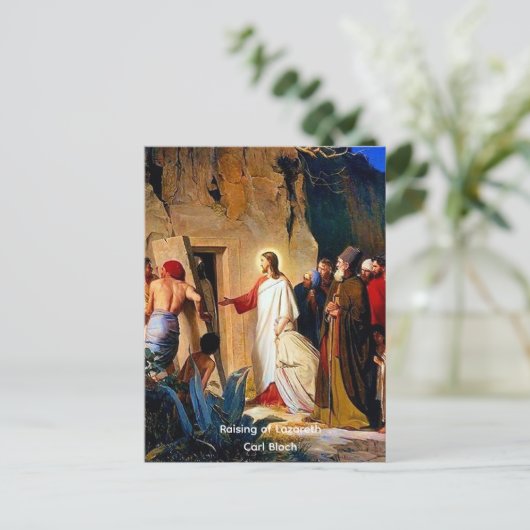 Anhebung von Lazarus, Carl Bloch, Postkarte (Stehend Vorderseite)