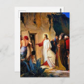 Anhebung von Lazarus, Carl Bloch, Postkarte (Vorne/Hinten)