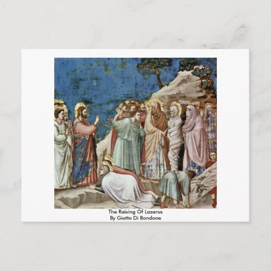 Anhebung von Lazarus durch Giotto di Bondone Postkarte (Vorderseite)