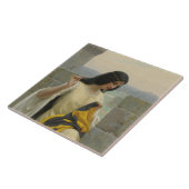 Anheften der Standardflagge (mittelalterliche Frau Fliese (Seite)