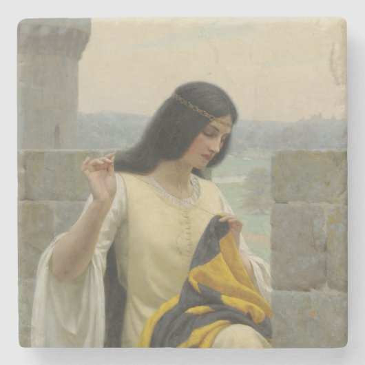 Anheften der Standardflagge (mittelalterliche Frau Steinuntersetzer (Vorderseite)