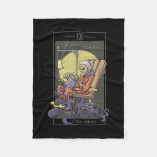 Anheften von Hermit-Tarot-Kartenquilz Fleecedecke
