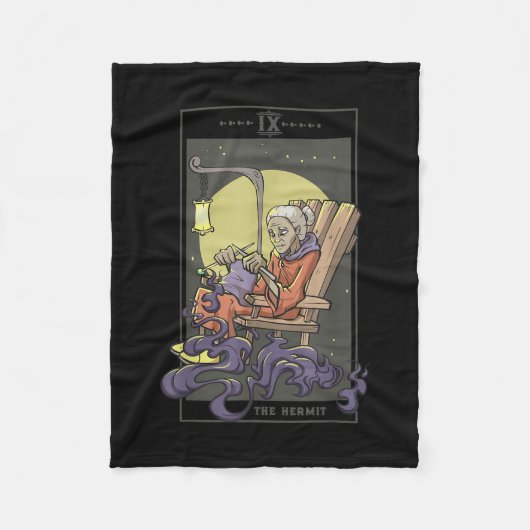 Anheften von Hermit-Tarot-Kartenquilz Fleecedecke (Vorderseite)