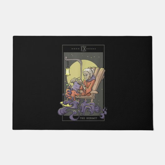 Anheften von Hermit-Tarot-Kartenquilz Fußmatte (Vorderseite)