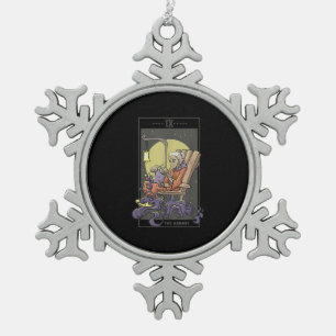 Anheften von Hermit-Tarot-Kartenquilz Schneeflocken Zinn-Ornament