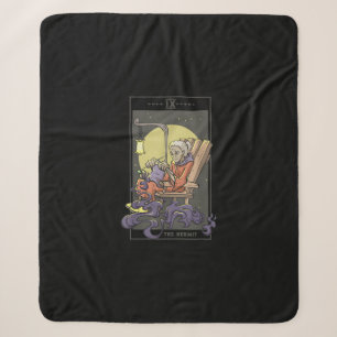 Anheften von Hermit-Tarot-Kartenquilz Sherpadecke