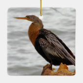 Anhinga auf der Lauer Keramikornament (Rückseite)