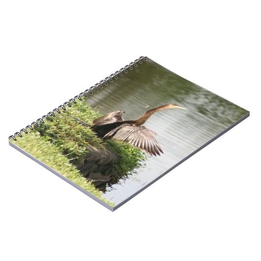 Anhinga Bird Spiral Foto Notebook Notizblock (Linke Seite)