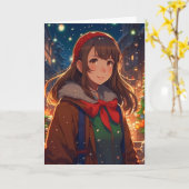 Ani-mazing Christmas | Winternacht Karte (Gelbe Blume)