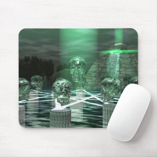 Anicent Mayan Ritual 13 Crystal Skulls Mousepad (Mit Mouse)