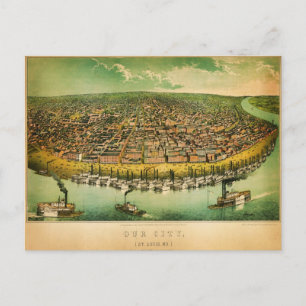 anicke’s map of St Louis (1859) Postkarte
