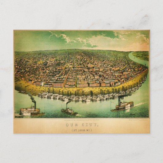 anicke’s map of St Louis (1859) Postkarte (Vorderseite)