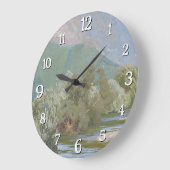 Aniene River Atemberaubende Jugendstil-Landschaft Große Wanduhr (Winkel)