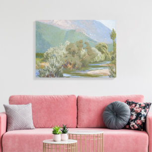 Aniene River Atemberaubende Jugendstil-Landschaft Leinwanddruck