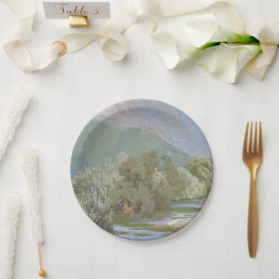 Aniene River Atemberaubende Jugendstil-Landschaft Pappteller