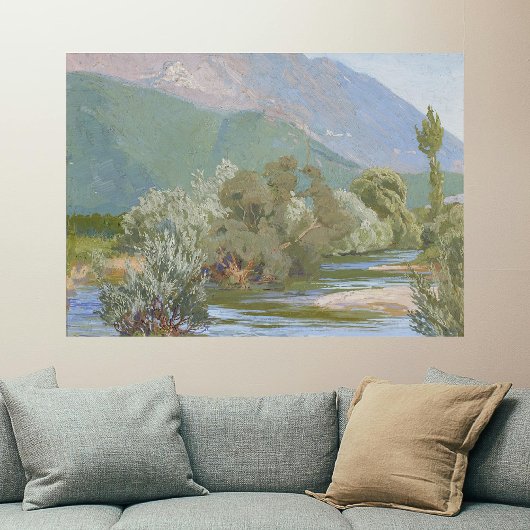 Aniene River Atemberaubende Jugendstil-Landschaft Poster