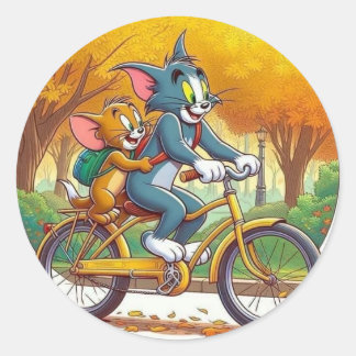 Anima Cartoon Runder Aufkleber