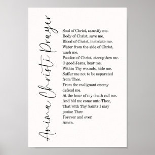 Anima Christi Gebetstypografie Wandkunst Druck Poster
