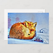 *~* Anima Red Fox Ap18 Artistic Wildlife Unique Postkarte (Vorne/Hinten)