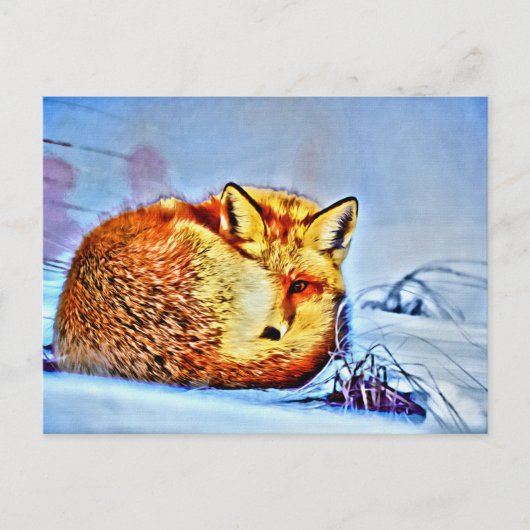 *~* Anima Red Fox Ap18 Artistic Wildlife Unique Postkarte (Vorderseite)