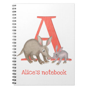 Animal ABC A is for aardvark notebook Notizblock