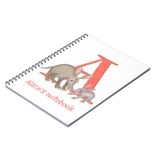 Animal ABC A ist für ein Aardvark-Notebook geeigne Notizblock (Linke Seite)