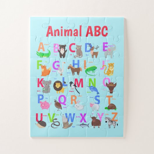 Animal ABC Design Jigsaw Puzzle (Vertikal)