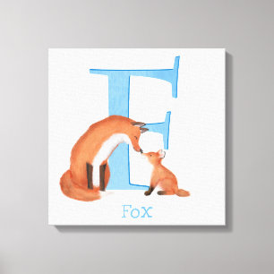 Animal ABC F ist für Fox Leinwand gedruckt