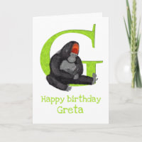 Animal ABC G für Gorilla Geburtstagskarte