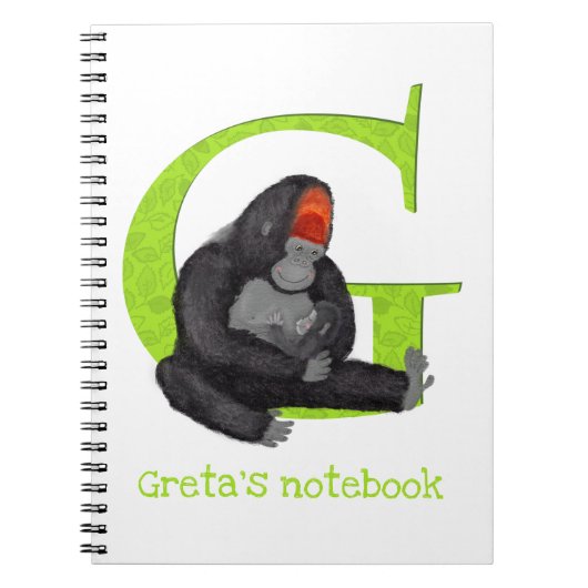 Animal ABC G ist für Gorilla-Notebook Notizblock (Vorderseite)