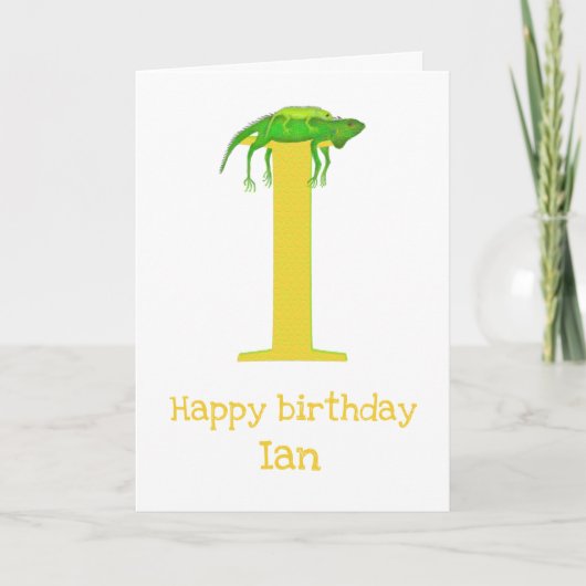Animal ABC I is for iguana birthday card Karte (Vorderseite)