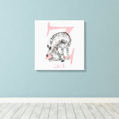 Animal ABC Z ist für Zebra Leinwand gedruckt (Insitu (Holzboden))