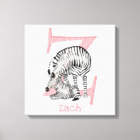 Animal ABC Z ist für Zebra Leinwand gedruckt