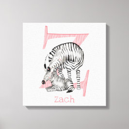 Animal ABC Z ist für Zebra Leinwand gedruckt